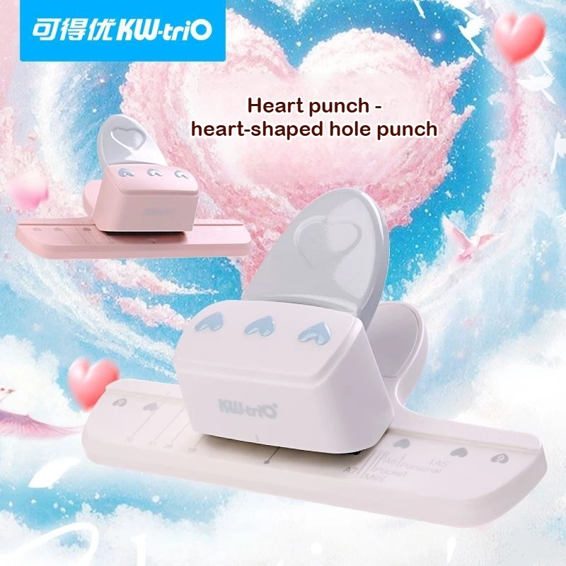 

Kw-trio Многофункциональный дырокол в форме сердца 5 мм для A7 M5 A4, переплет для бумаги, дырокол для бумаги, офисные школьные принадлежности, канцелярские принадлежности