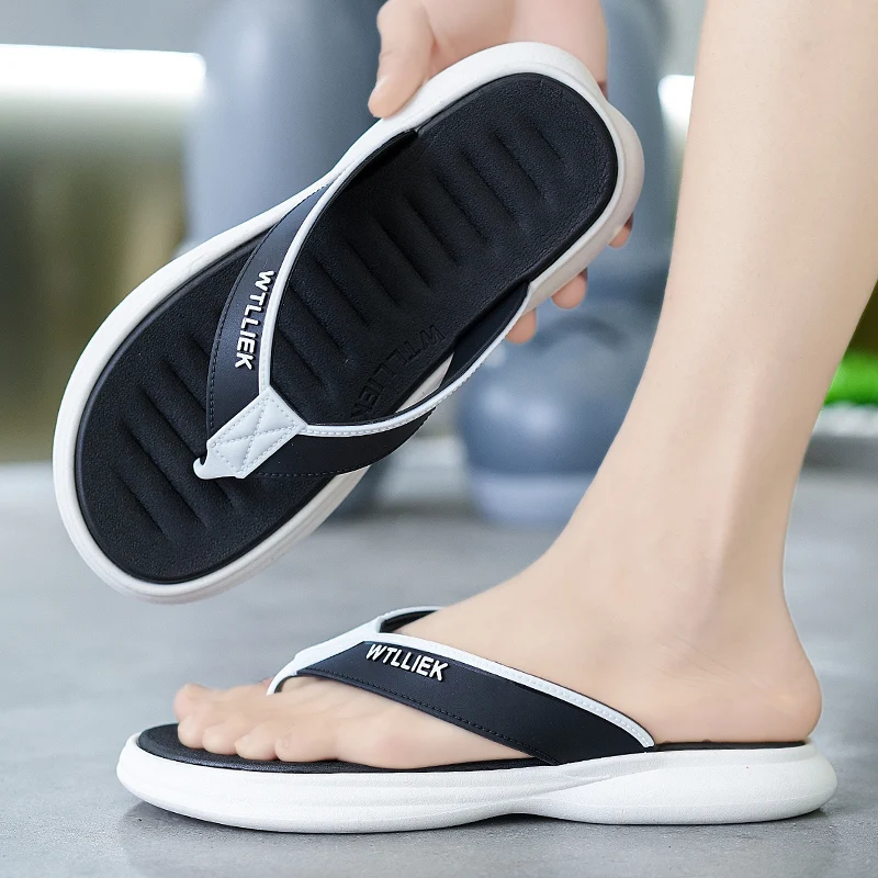 Hot Sale Blue Summer Flip Flops Men Massage Slippers Comfortable Indoor Home Slippers Men Beach Slides Non-Slip Casual Flip Flop