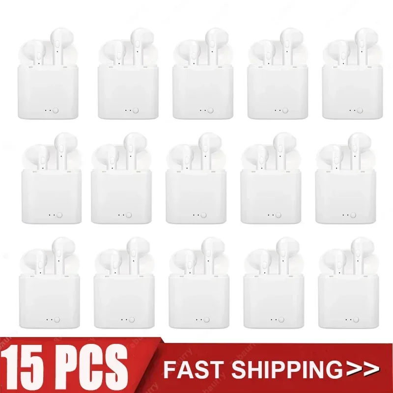 

15Pcs I7s Wireless Headphone Bluetooth Earphone Stereo Headset Mini TWS Earbuds with HD Microphone for Iphone Xiaomi Phone