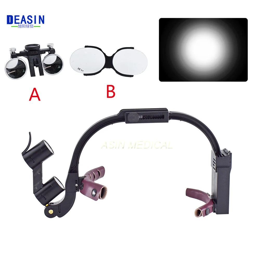 Deasin Dental 2.5X 3.5X LED Head Light Lamp For Magnification Binocular Loupes 5W Light Dentisit Surgical Headlight Lab Tools