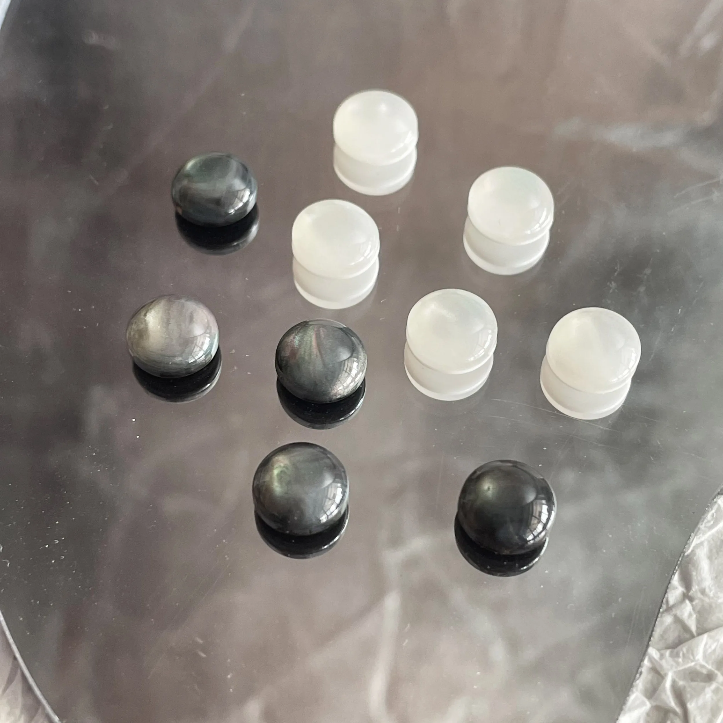 - شطرنج خفيف متدفق-زخارف أورورا 8 مللي متر ملحقات مسطحة منقطة تقليد فريتيلاريا رقعة راتينج دائرية 404 أظافر #4