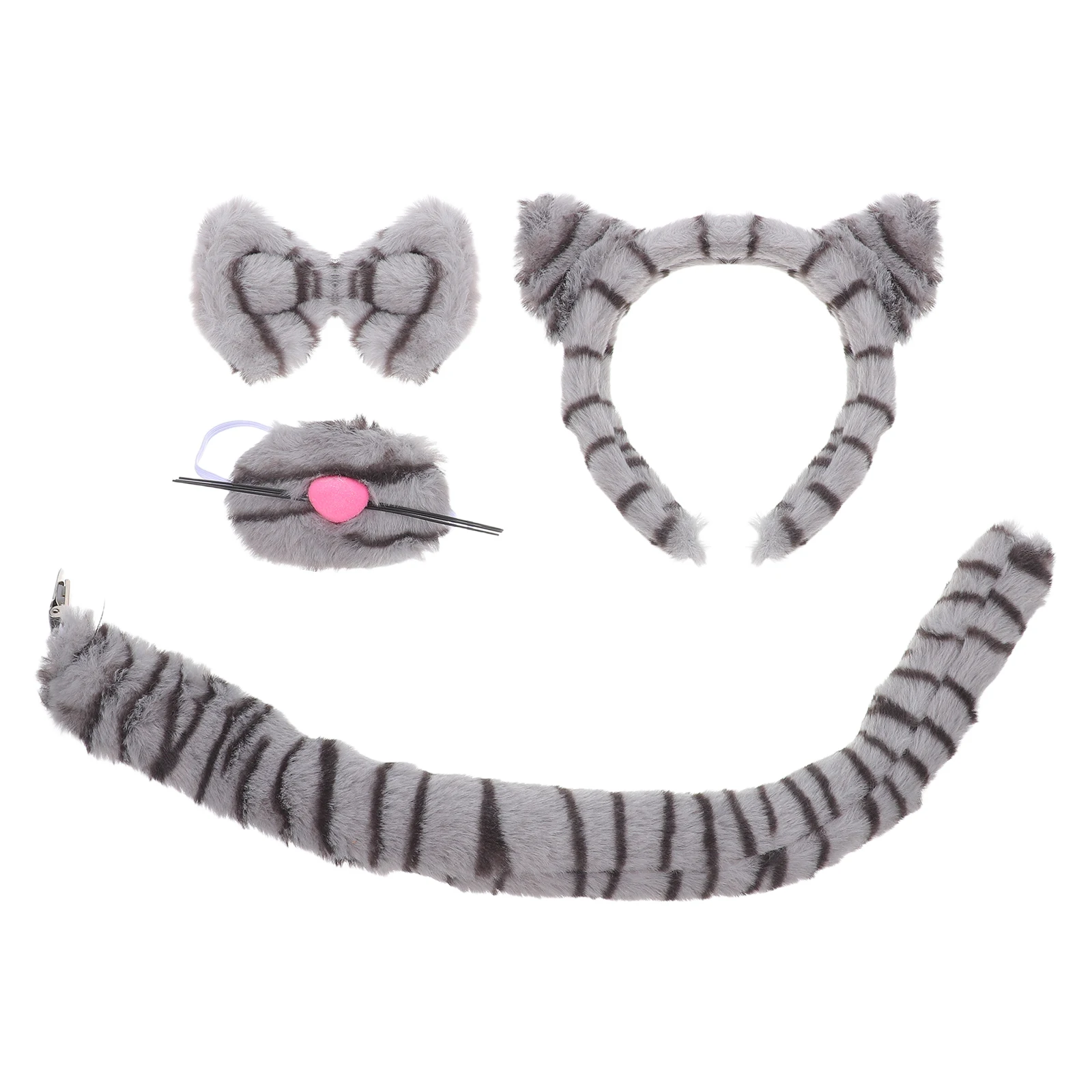 

1Set Halloween Ears Headband Grey Velvet Wire Childrens Parties Cosplay Events Costume Accessories