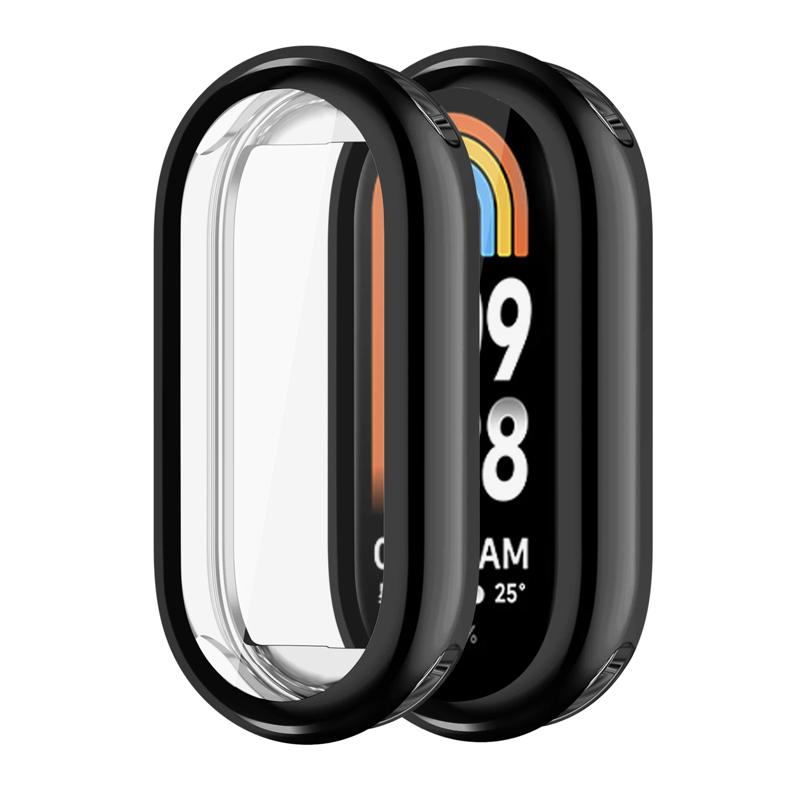 Funda protectora suave de TPU para Xiaomi Mi Band 8, carcasa protectora de pantalla completa, fundas chapadas en parachoques para reloj inteligente Mi Band 8