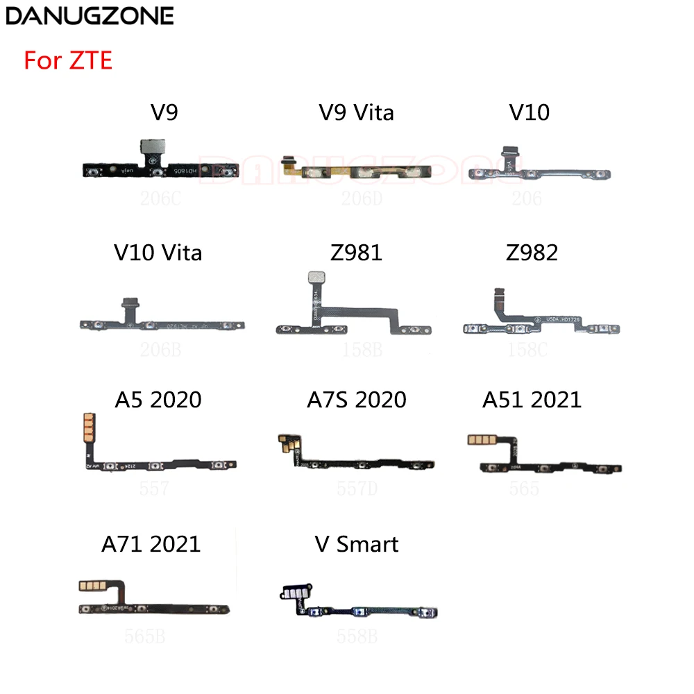 Power Button Switch Volume Button Mute On / Off Flex Cable For ZTE Blade V9 V10 Vita Z981 Z982 A51 A71 2021 A5 A7S 2020 V Smart