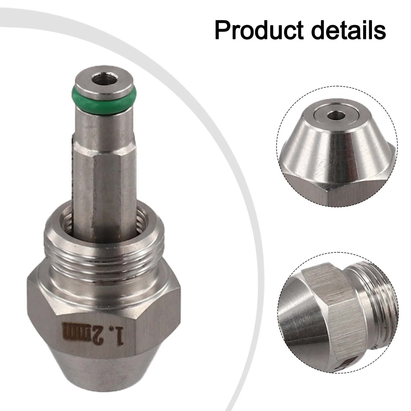1pc 1.2mm Waste Oil Burner Nozzle Boiler Oil Burner Nozzle High Quality Stainless Steel Siphon Jet Fog Mist Nozzle