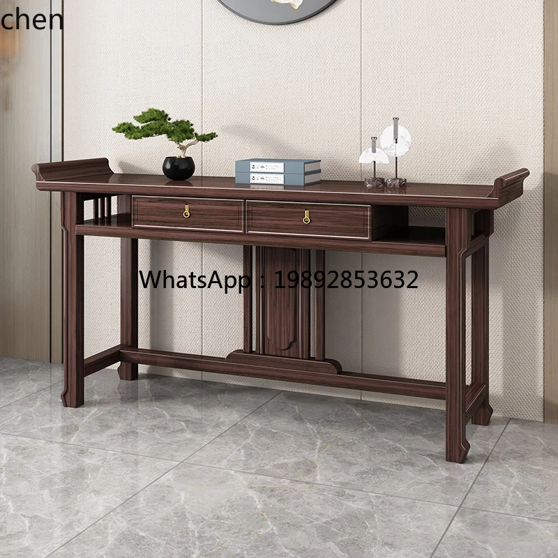 QQ  New Chinese Ebony Solid Wood Entrance Modern Simple Case Desk Shentai Household Entrance Supply Table