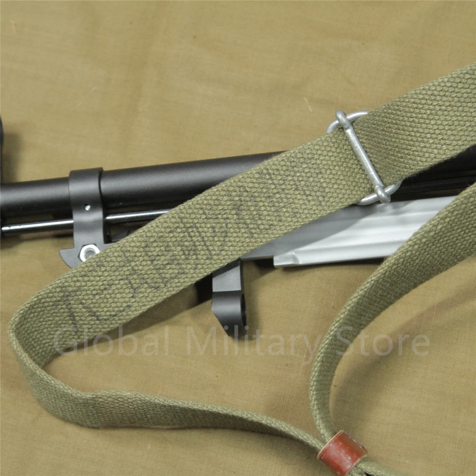 Original Vintage Military Surplus Type 56 Type 63 SKS Double Point Iron Spring Ring Canvas Strap Gun Sling