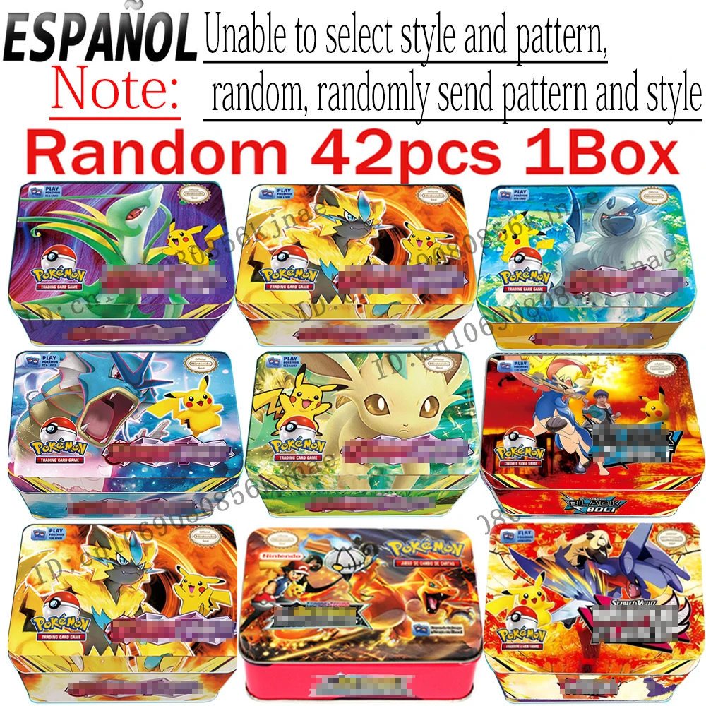 การ์ดโปเกมอน 42 ใบ ชุดของเล่นต่อสู้ โปเกมอน ลอสท์ ออริจิน กล่องพร้อมพิกาจู อนิเมะ แบงค์ การ์ดเกมโปเกมอน สำหรับเด็ก