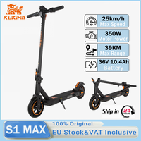 KuKirin S1 Max Foldable Electric Scooter 36V 10.4Ah Battery 350W Brushless Motor 39 Km Range 25km/h Max Speed 8'' E-Scooter