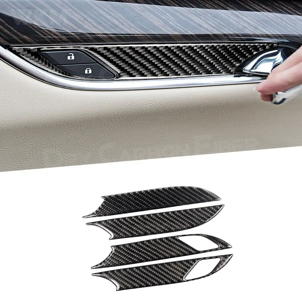 

4pcs for Cadillac XT5 2016-2019 Carbon Fiber Car Door Handle Frame Trim Cover Car Accessories Interior Car Decorations