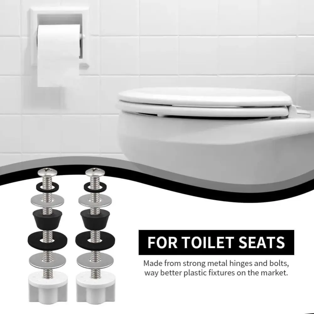 

2PCS Heavy-duty Toilet Tank Bolt Kit Stainless steel Extra-long Toilet Seat Fasteners Gasket Waterproof