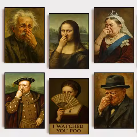 Toilet Funny Famous Person Art Posters Funny Celebrity Prints Canvas Painting Wall Art Pictures Home Room Modern Bathroom Decor