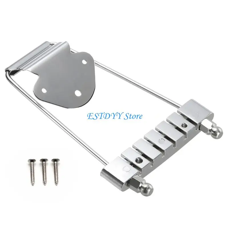 G6DE 6 string Guitar Tailpiece Bridge Half Hollow Short Guitar Tailpiece Bridge Metal Guitar Replacement Parts Enduring