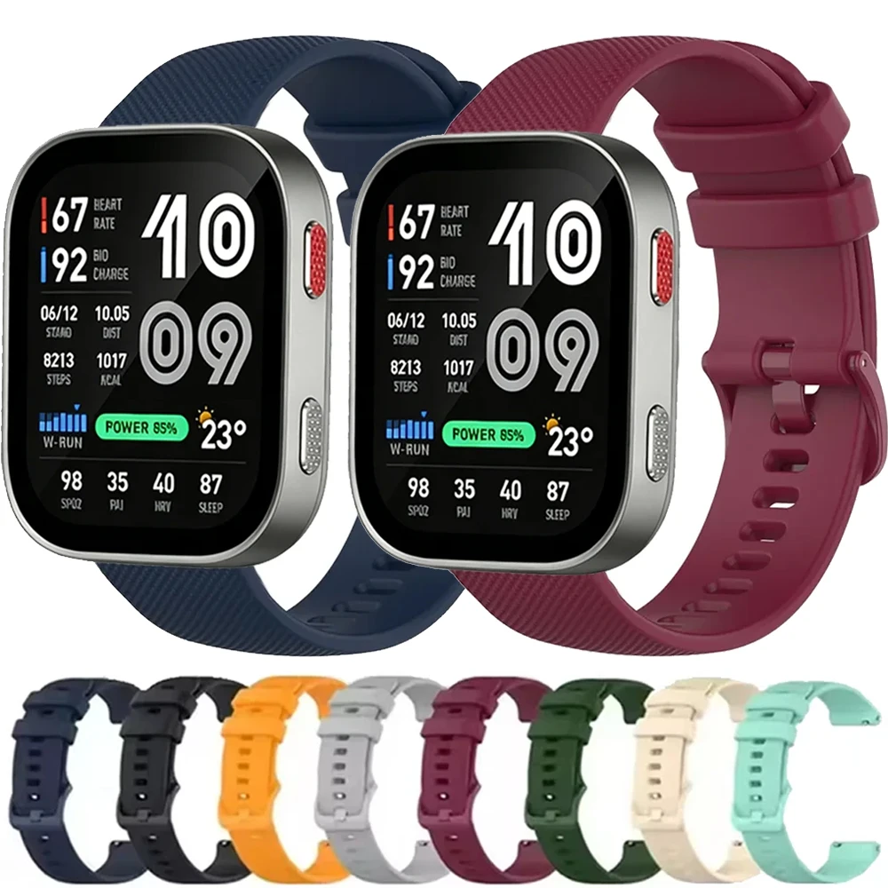 22/20mm Silicone Strap for Amazfit Bip Max 6 5/Balance 3 2 1 Breathable Bracelet for Amazfit Active Max 3 2/T-Rex3 Pro 48mm Band