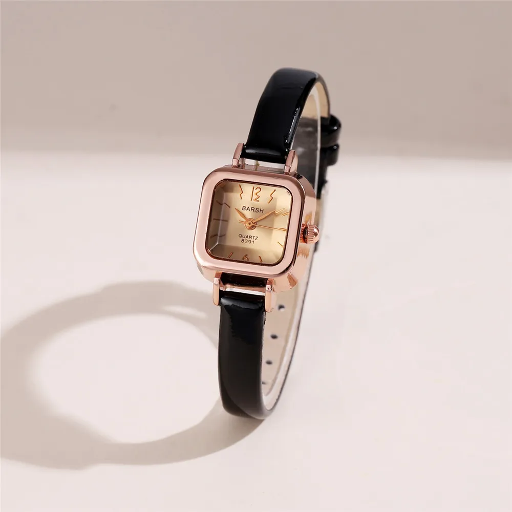 fashion small dial pu leather lady women quartz casual watch