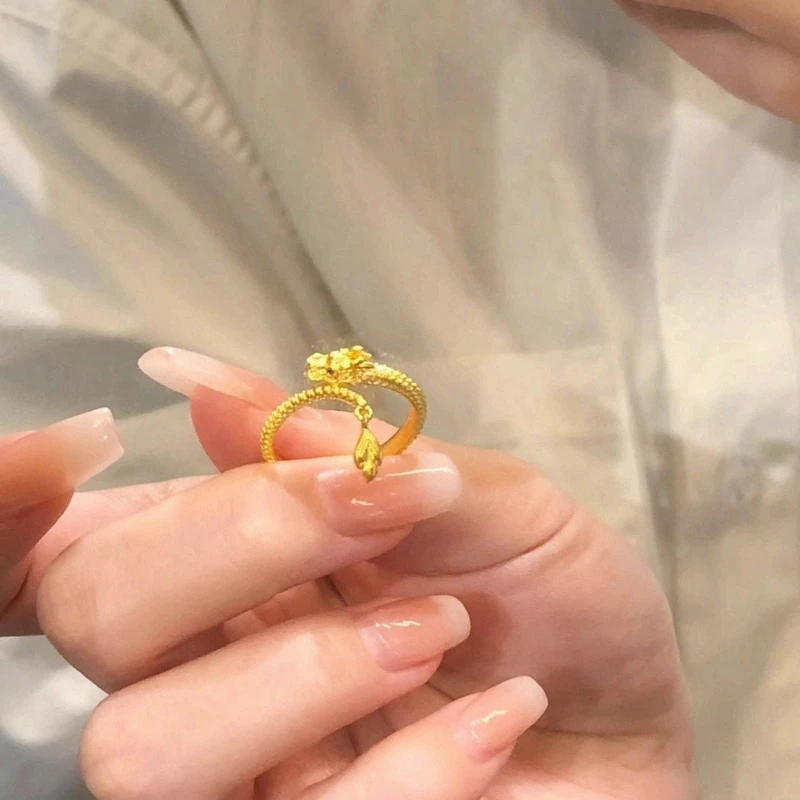2026 New Vintage Divine Dragon Tail Wagging Open Adjustable Index Finger Ring Unisex Daily Party Wear for Men & Women