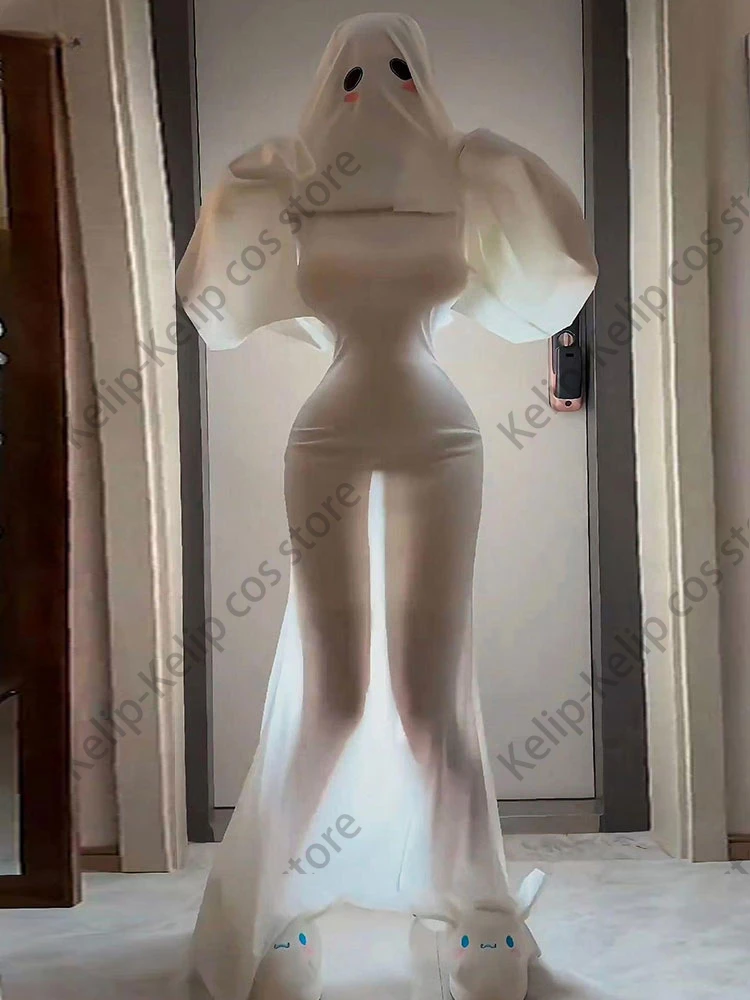 Customized Sexy Cute Female Ghost Cosplay Costume Halloween Scare Face Cape Scream Costume Adult  Dress Hallowen Cosplay Costume