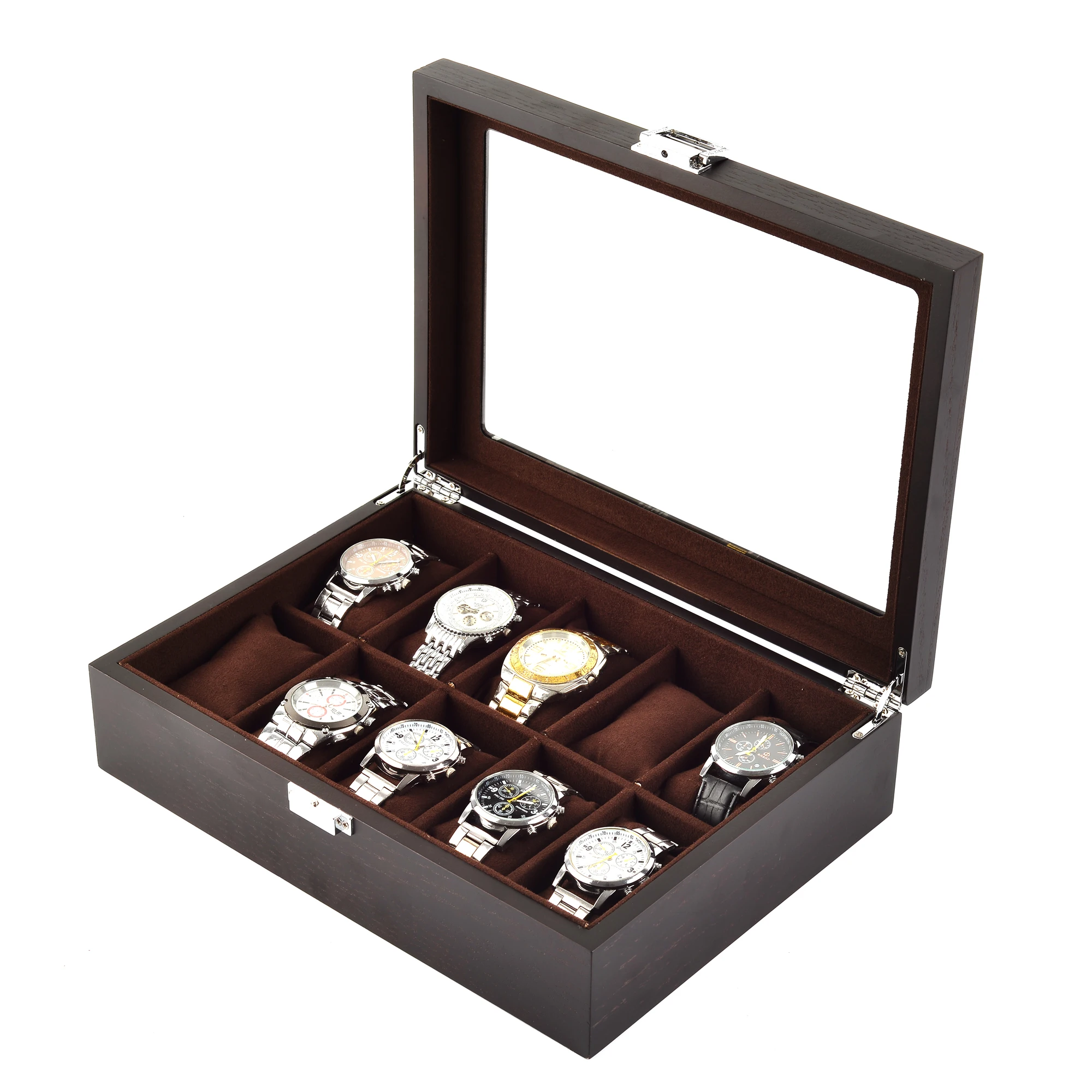 

12 Grids Luxurious Wooden Clock Watch Box Jewelry Box Display Watch Case Holder Organizer for High-end Men's and Women's Gifts