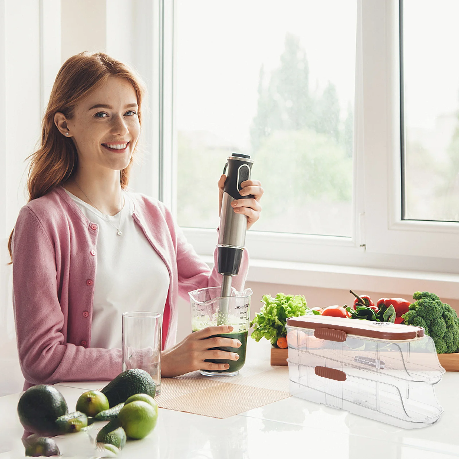 

2-Layer Eggs Dispenser Holder Slide Roller Automatic Egg Organizer Fridge Side Portable Rack Egg Fridge Organizer