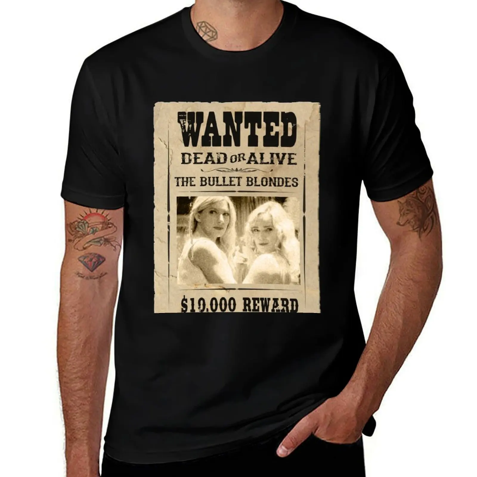 The Bullet Blondes Wanted Poster T-Shirt Gym Exercise Short Sleeve T-Shirt