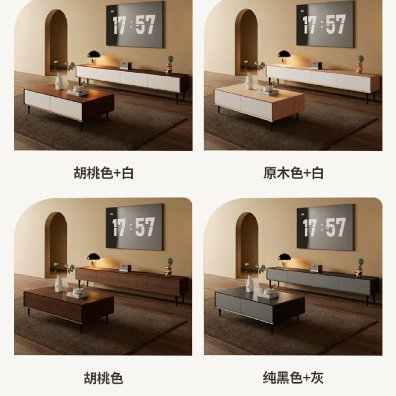 modern simple living room coffee table combination large and small apartment household floor cabinet Nordic TV cabinet