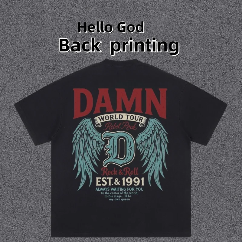 

2025 темная похоронная футболка в готическом стиле с уличным принтом West Coast для мужчин и женщин с нишевым дизайном в американском стиле ретро