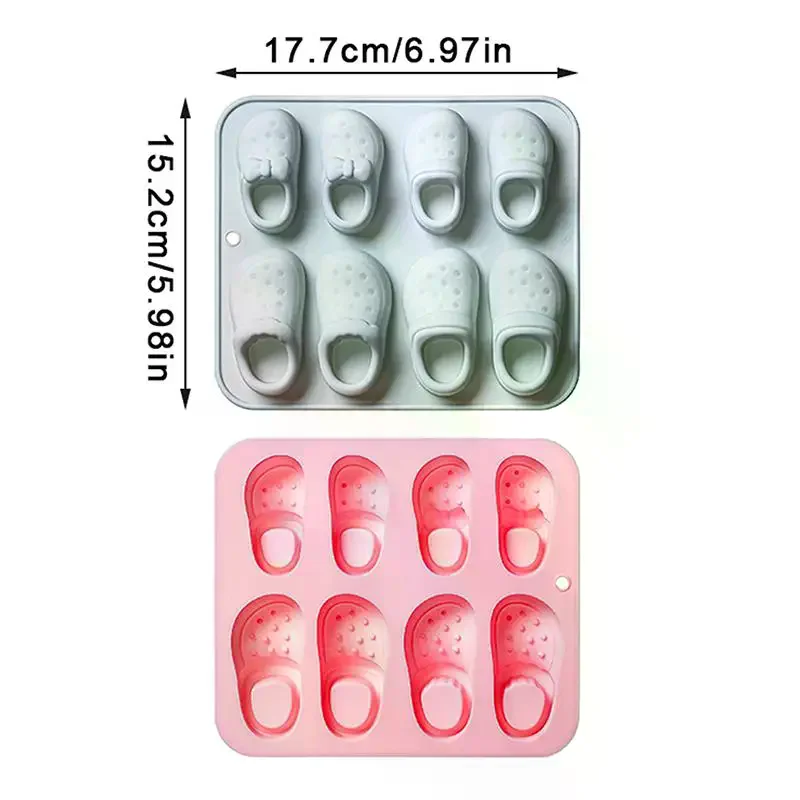 8 Cavity Hole Shoes Theme Silicone Molds Fondant Candy Chocolate Mould Summer Fudge Ice Grid Cake Silicone Mold