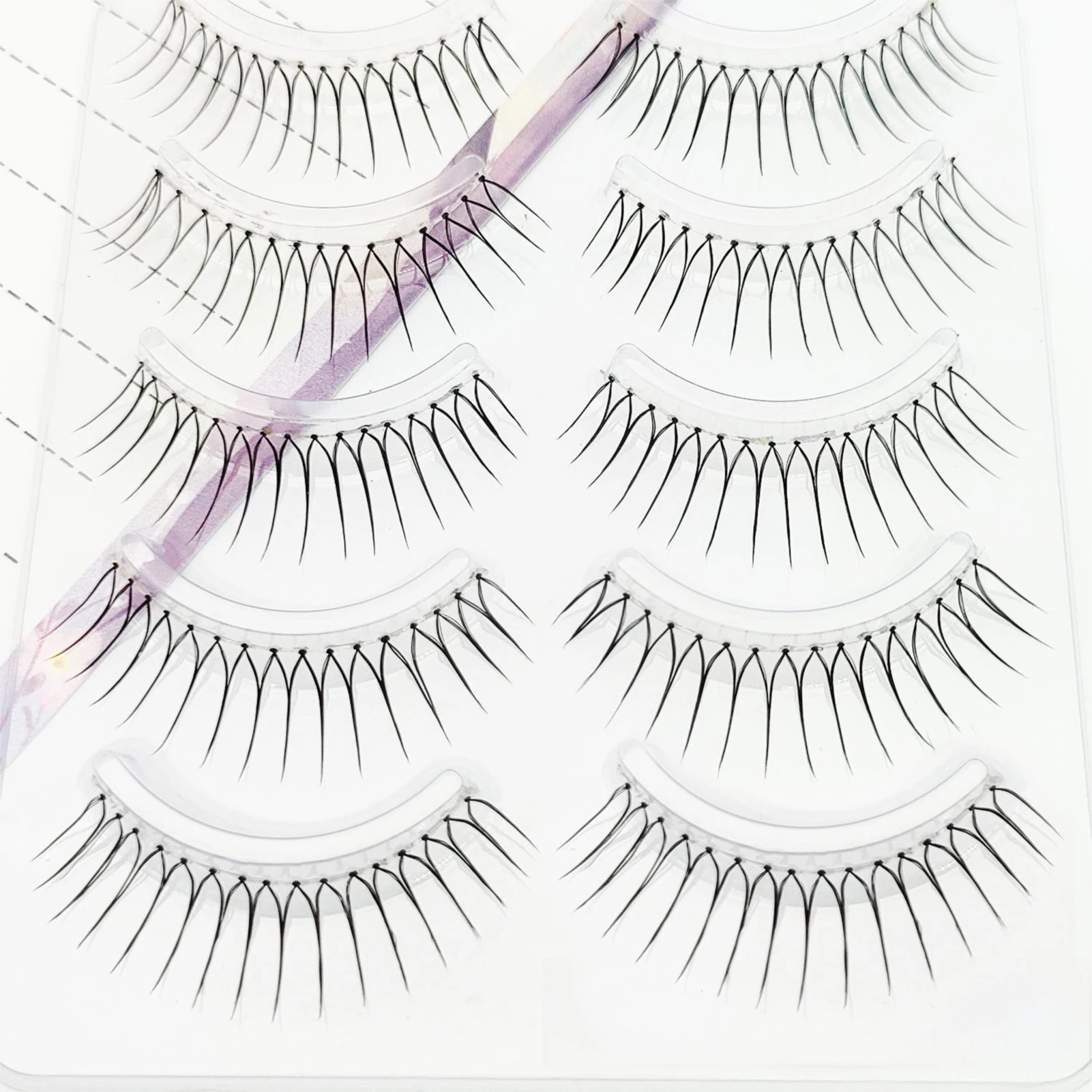 Ciglia finte coreane a forma di U strisce piene 9-12mm C Curl Volume naturale Ciglia finte sottili per le donne cosplay Trucco ciglia quotidiane