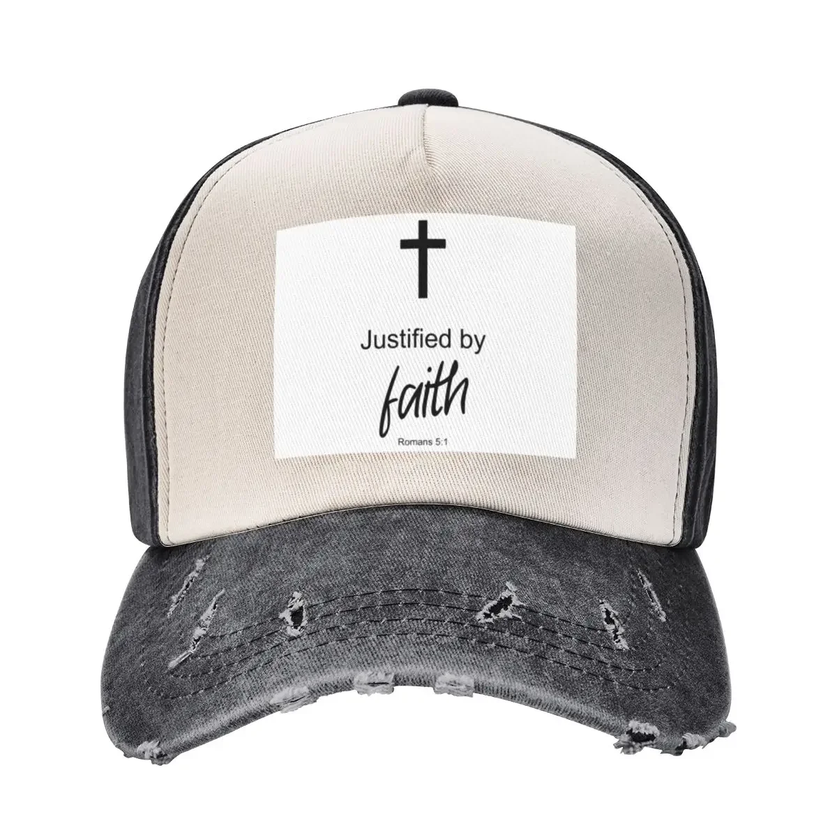 Justified by faith - Romans 5:1 Baseball Cap Custom Cap Golf Women's Golf Wear Men's