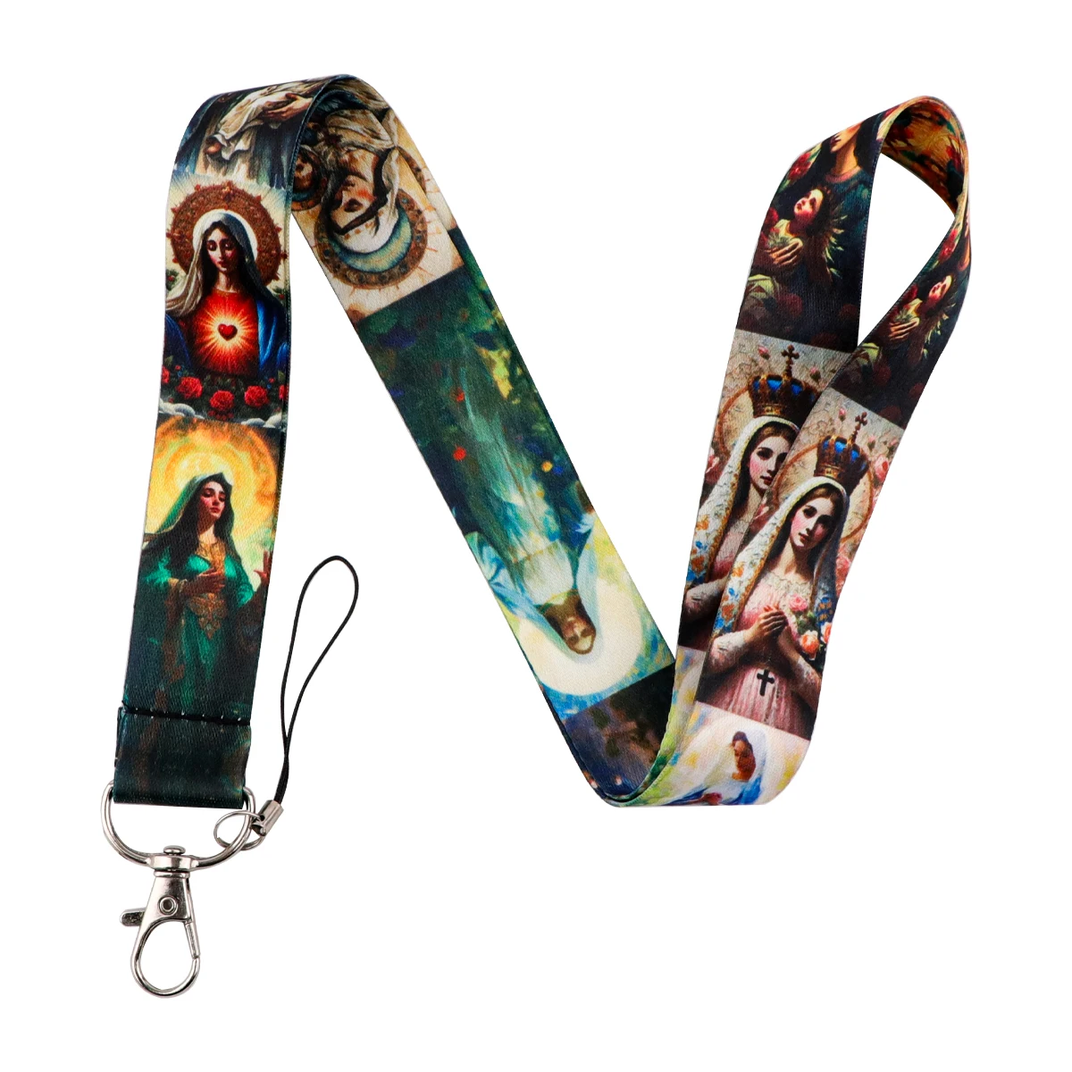 JESUS Quotation Lanyards Virgin Mary Neck Strap For Student Bus Card Keychain Badge Holder DIY Hanging Rope Phone Accessories