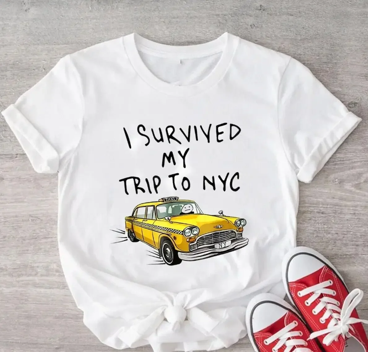 I Survived My Trip To NYC New York City Spider Tom Yellow Taxi Meme T shirt