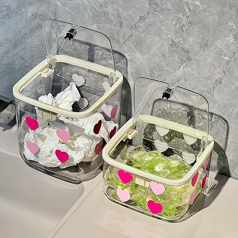 1pc Love Transparent Hair Accessory Storage Box, for Scrunchies, Headbands, Barrettes, Clips, and Jewelry Organizer
