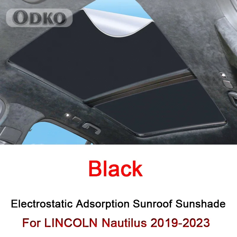 Car Electrostatic Adsorption Sunroof Sunshade Cover For LINCOLN Nautilus 2019-2024 Heat Insulation Skylight Sticker Accessory