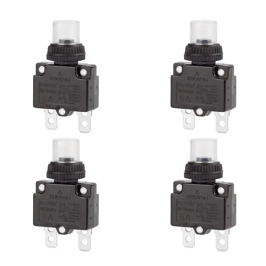 

4PCS KUOYUH 88 series 5A straight PIN Mini Circuit Breaker Manual Reset Thermal Overload protector Current overload protector