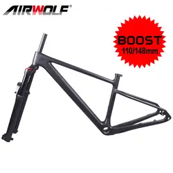 Airwolf 29ER BOOST Carbon MTB Frame With Suspension Fork Full Sizes Carbon Mountain Bike Frame Hardtail MTB Carbon Bicycle Frame