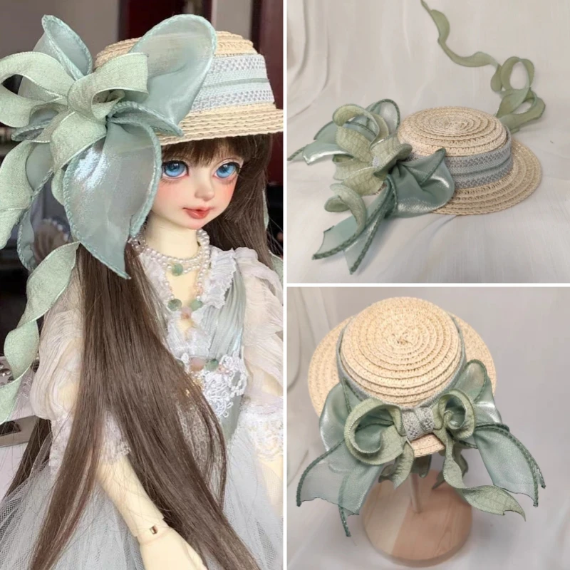 

1/3 1/4 1/6 BJD кукла соломенная шляпа ручной работы DIY модный винтажный вязаный солнцезащитный шлем шапка головные уборы игрушки для девочек платье аксессуары для кукол