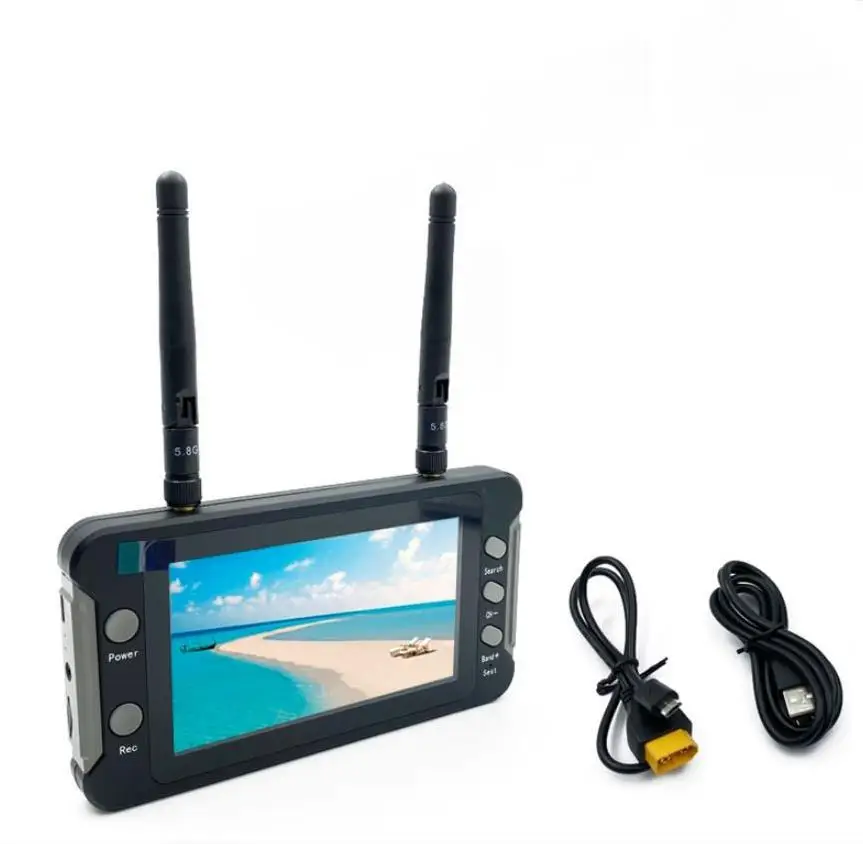 Monitor FPV 5.8G con DVR 40CH Display LCD da 4.3 pollici 16:9 NTSC/PAL Ricerca automatica Registrazione video per RC FPV Drone Quadcopter RC Auto