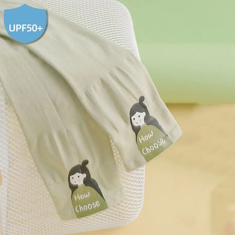 

Нейлоновые велосипедные перчатки с защитой от УФ-излучения, длинные рукава, мультяшный дизайн для девочек, солнцезащитные рукава, грелки для рук, защита от солнца, рукава из ледяного шелка