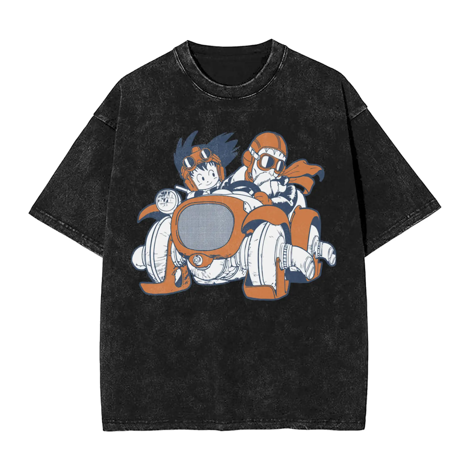 Goku Muten Roshi Dragon Ball Z Washed T Shirts Streetwear Hip Hop Cool T-Shirts Anime DBZ Tees Men Women Cotton Street Summer