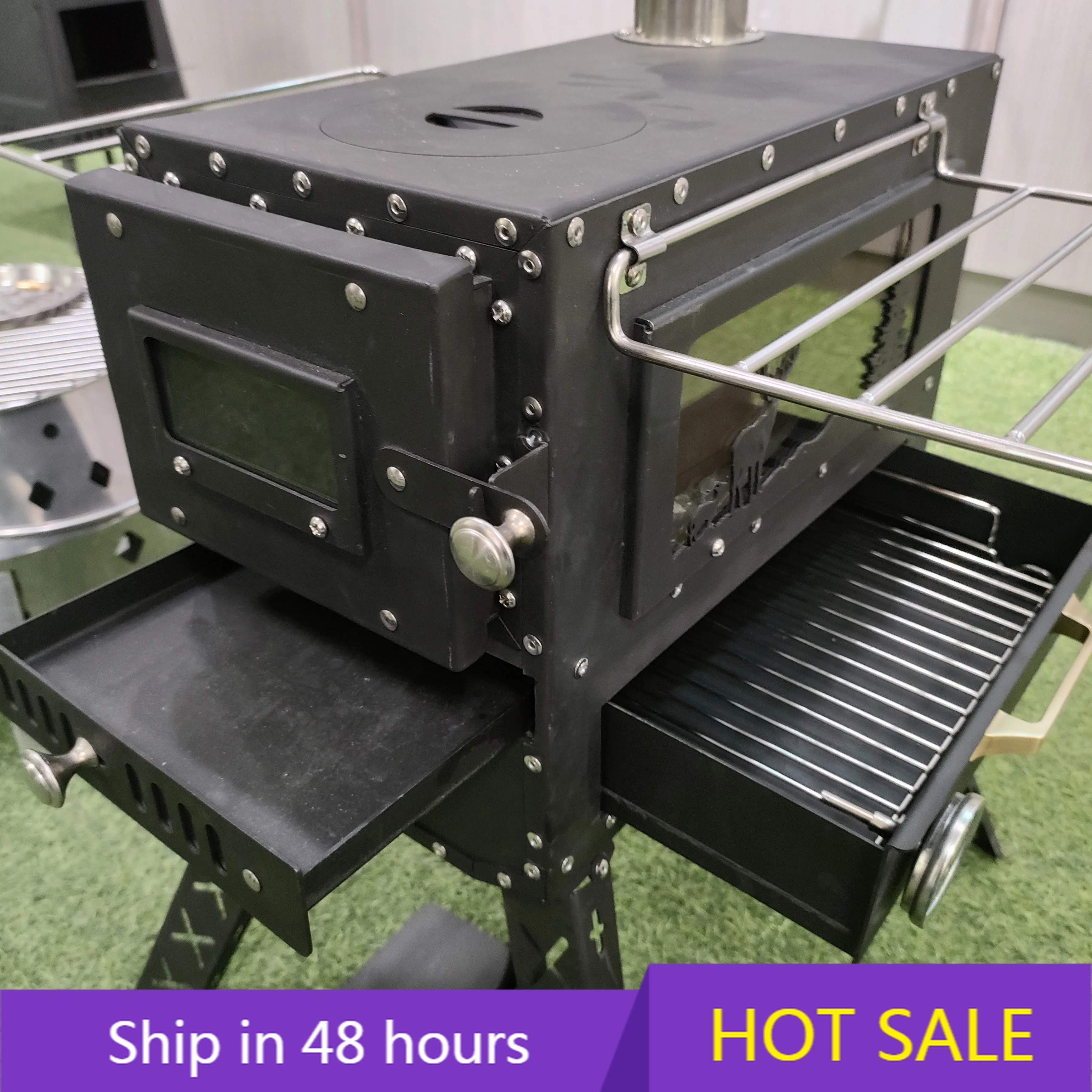 قفزة الطاقة المحمولة في الهواء الطلق الفولاذ المقاوم للصدأ بيليه وحرق الخشب موقد التخييم مع أنبوب أنبوب المدخنة