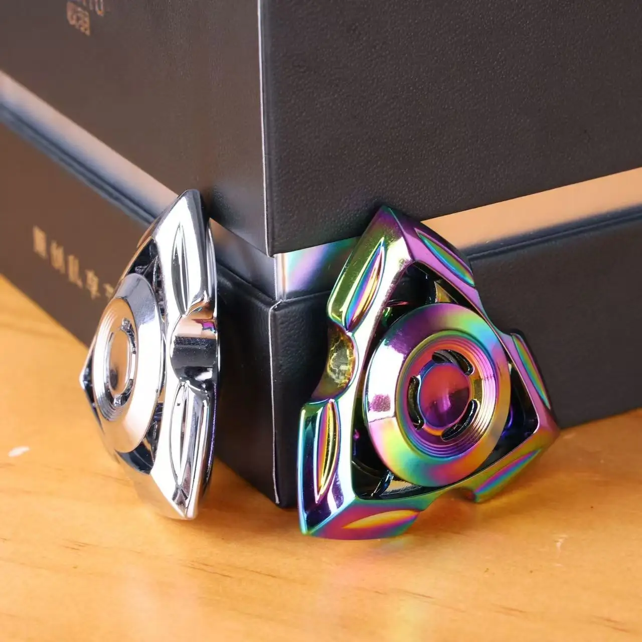 Hollow Triangular Metal Fidget Spinner Rainbow Silver EDC Hand Spinner Stress Relief Toy For Adult Kids ADHD Anxiety Anti Stress