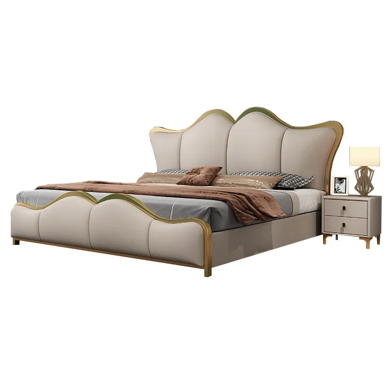 

Leather bed, modern simple light luxury storage leather bed, master bedroom