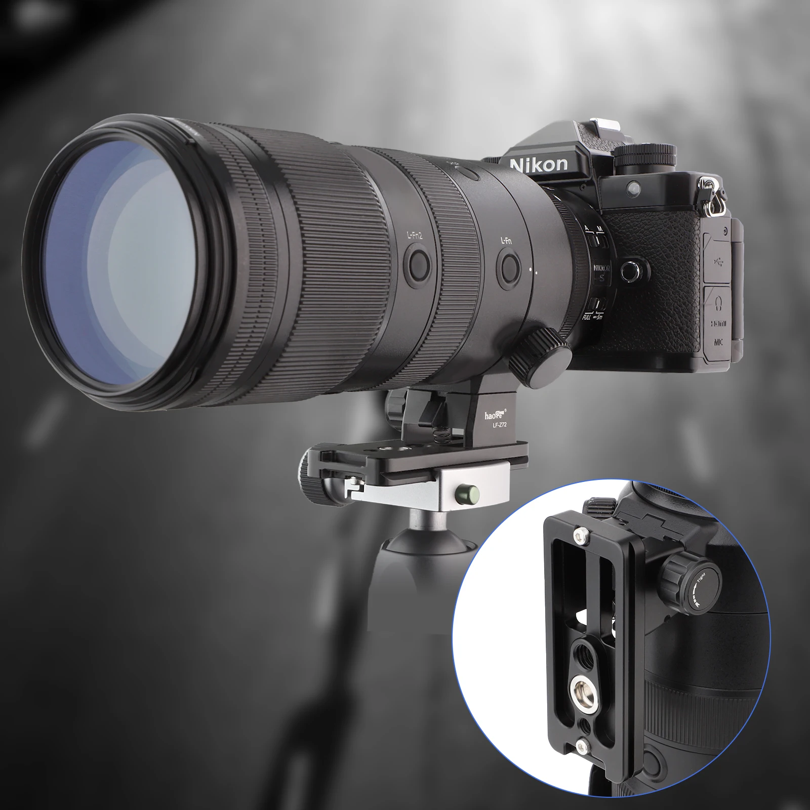 Haoge LF-Z72 ترايبود جبل الدائري لنيكون نيكور Z 70-200 مللي متر f2.8 VR S عدسة Z70-200mm F2.8 استبدال القدم صالح Arca السويسرية rrs