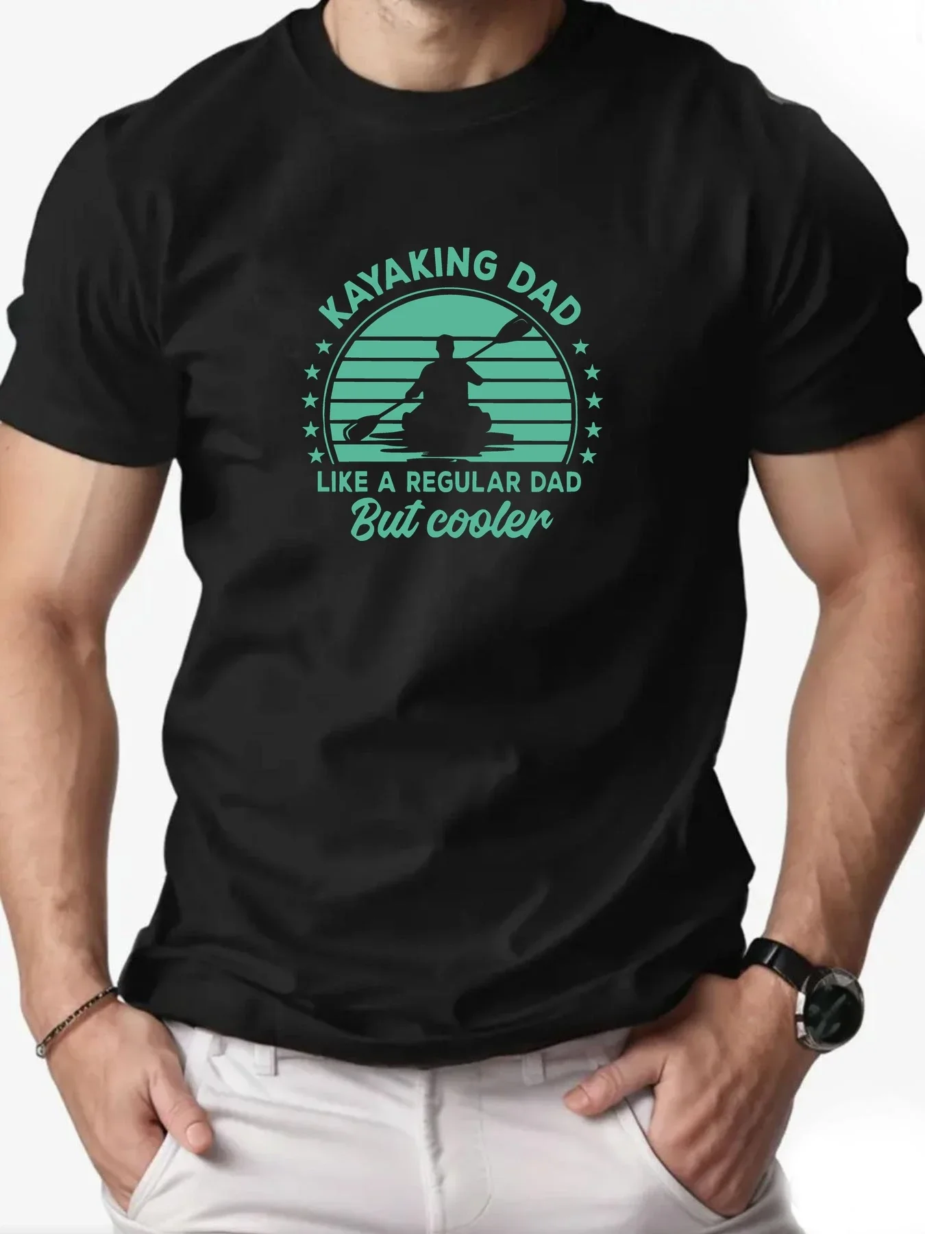 

Summer men's pure cotton clothing T-shirts, outdoor vacation casual sports tops, fashionable loose T-shirts, short sleeves