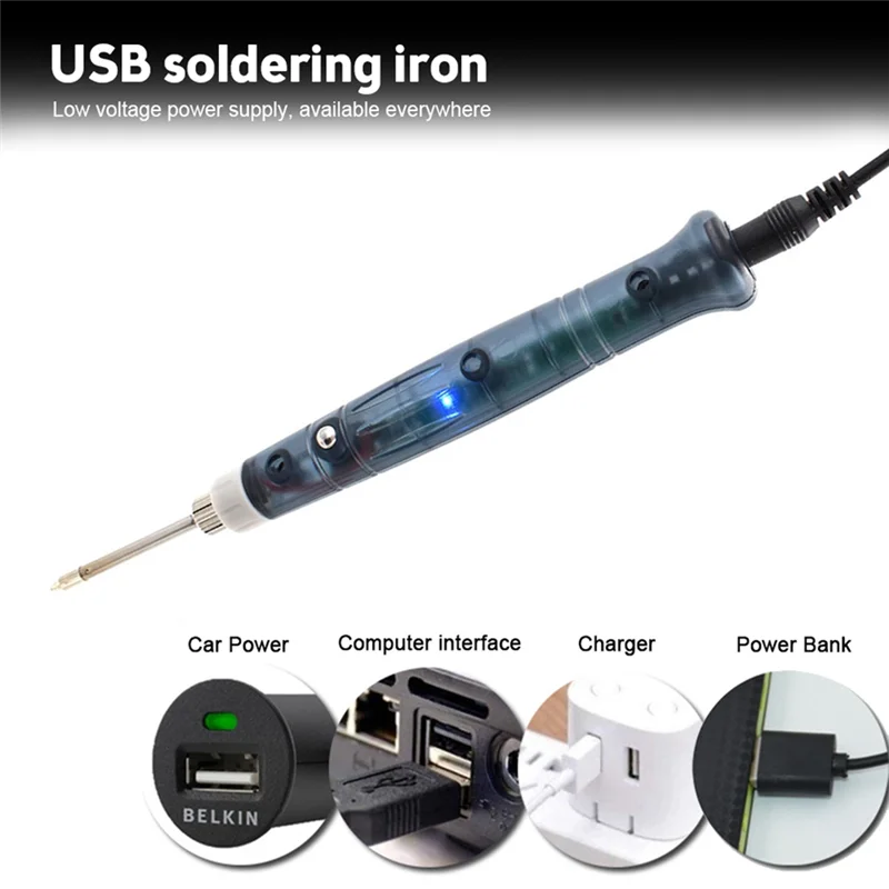 

SOFT-5V 8W USB Soldering Iron Mini Portable Professional Electric Soldering Iron Home Outdoor Repair Tool With Fast Heating