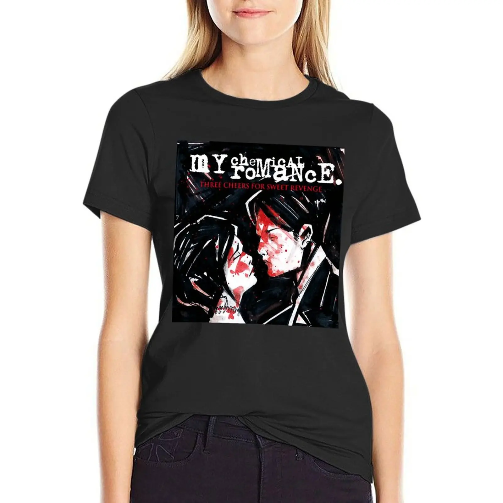

my chemical mainpasir For Fans T-Shirt animal prinfor Female clothing white t-shirt dress for Women sexy