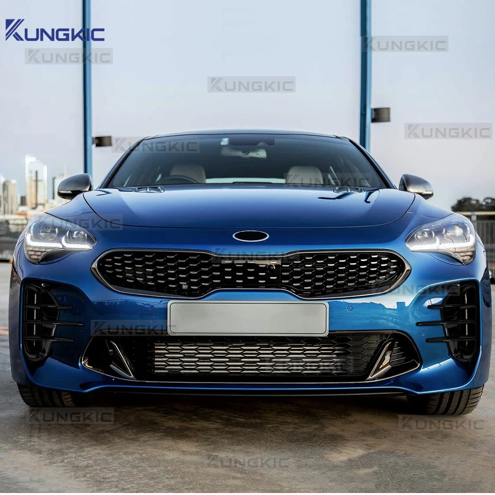 

2PCS ABS Carbon Fiber Style For KIA Stinger 2018 2019 2020 2021 2022 2023 Car Front Bumper Side Vent Spoiler Canard Trim Covers