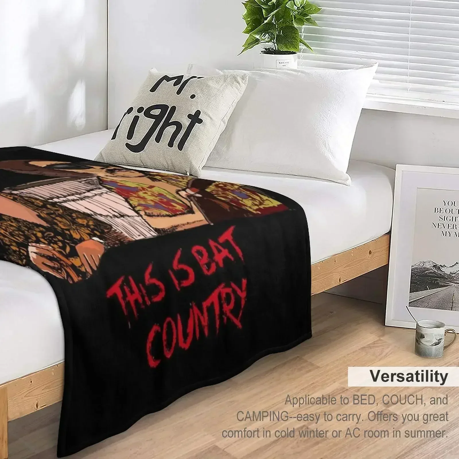 New Gift For Men Bat Country Las Vegas Throw Blanket Travel Decorative Sofa for sofa Beach Flannels Blankets - view 5