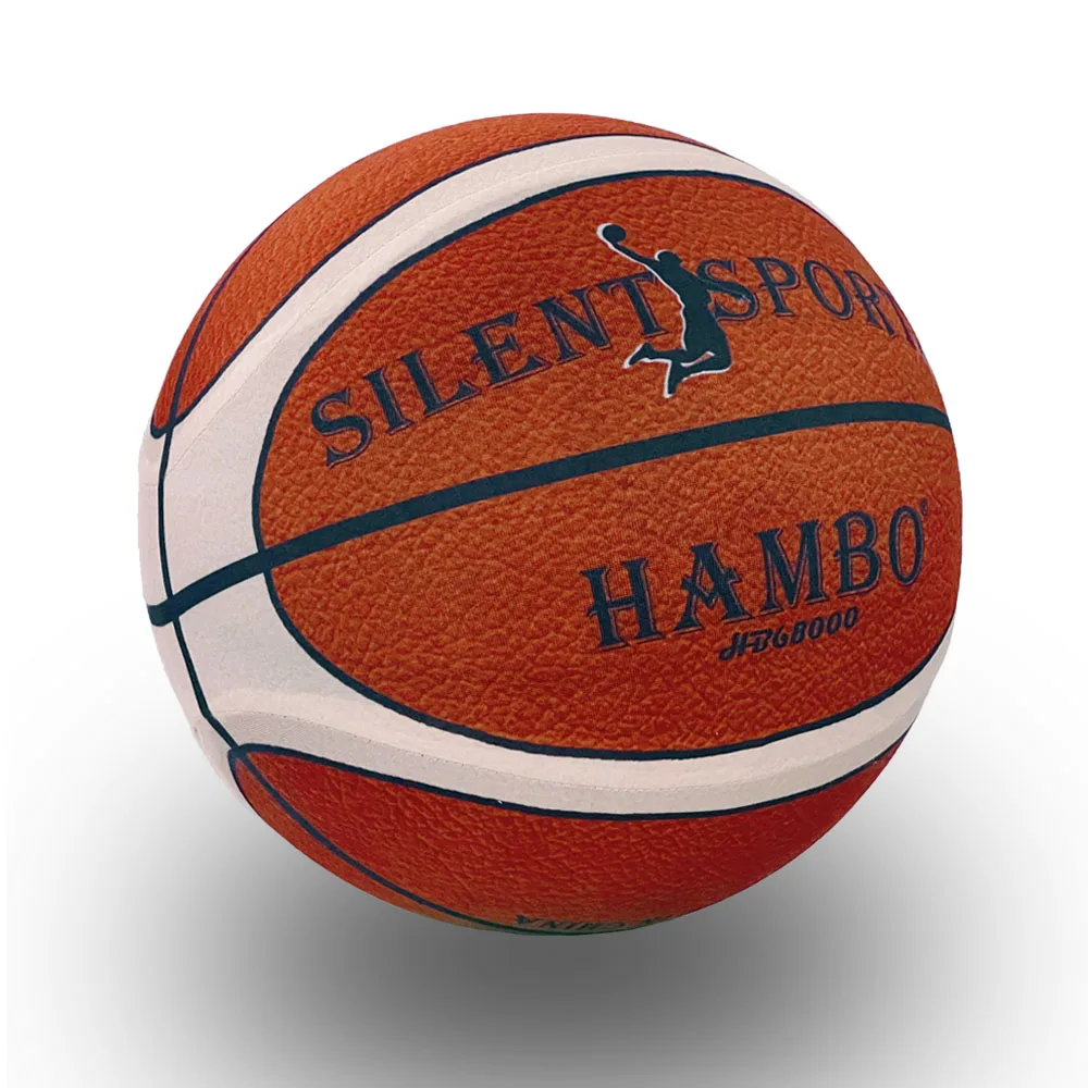 

Silent Basketball Textile Cover Ball Standard Size 7#(29.6in)&6#(28.9in) Mute Bouncing Souldless Foam Ball Quietly Dribble Train
