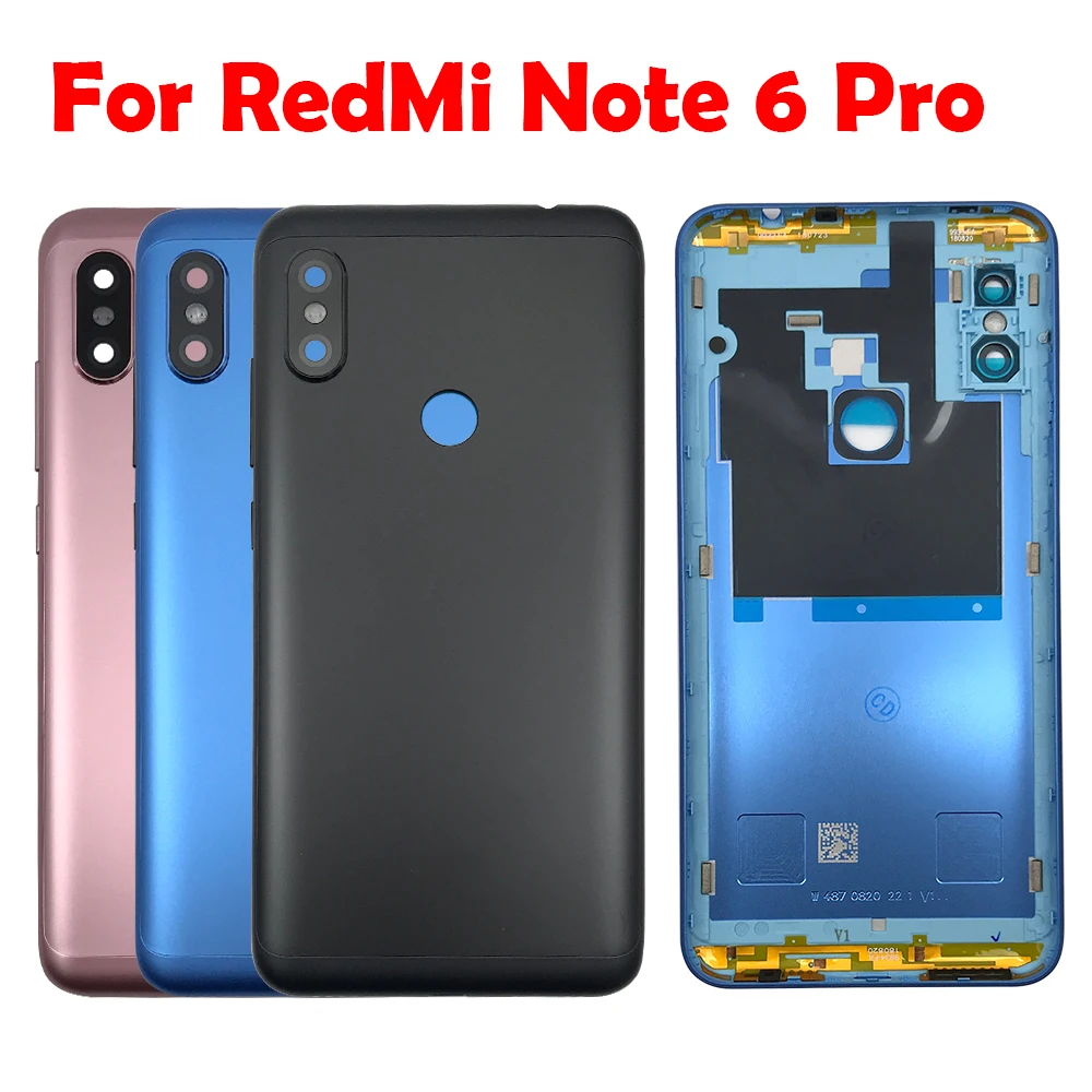 

Задняя крышка батарейного отсека для Xiaomi Redmi Note 4X 5 6 Note5 Note6 Pro, задняя крышка батарейного отсека, задняя крышка корпуса с боковой кнопкой громкости